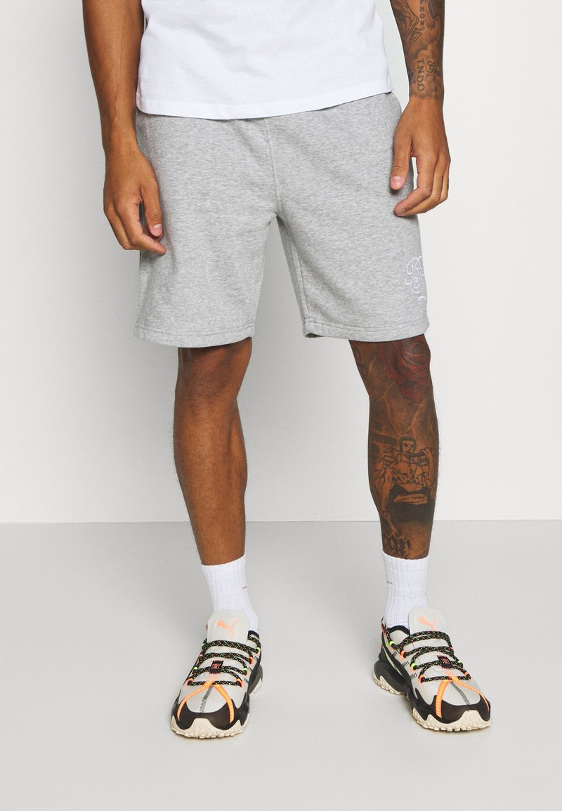 Men's Casual Shorts | Brave Soul TRISTAN - Tracksuit bottoms - light grey marl/optic white/grey - TL17088